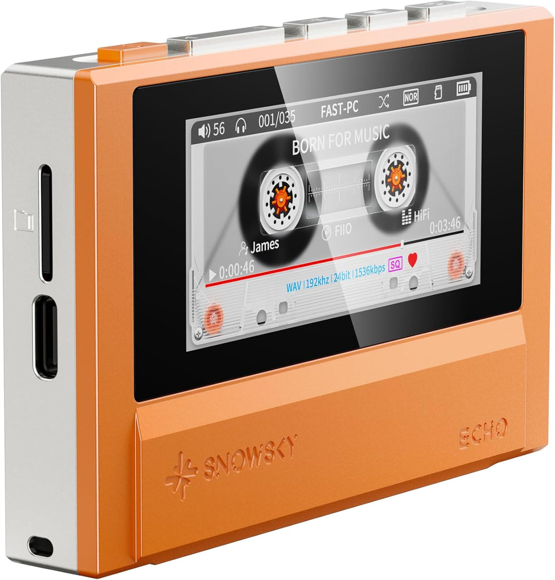 FiiO Echo Retro Hi-Res Digitaler Audio-Player, Dual-DAC-Bluetooth-Musik-Player, 4,4 mm symmetrischer