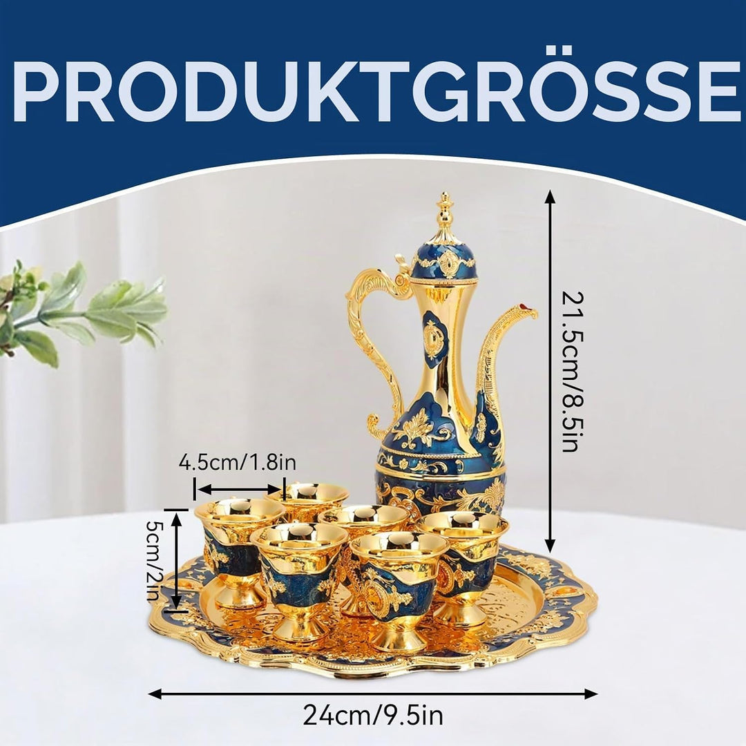 Türkisches Teeset, Tee-Set Tee Oder Kaffee, Vintage Türkisches Kaffeekannen-Set, Türkisches Tee-Set