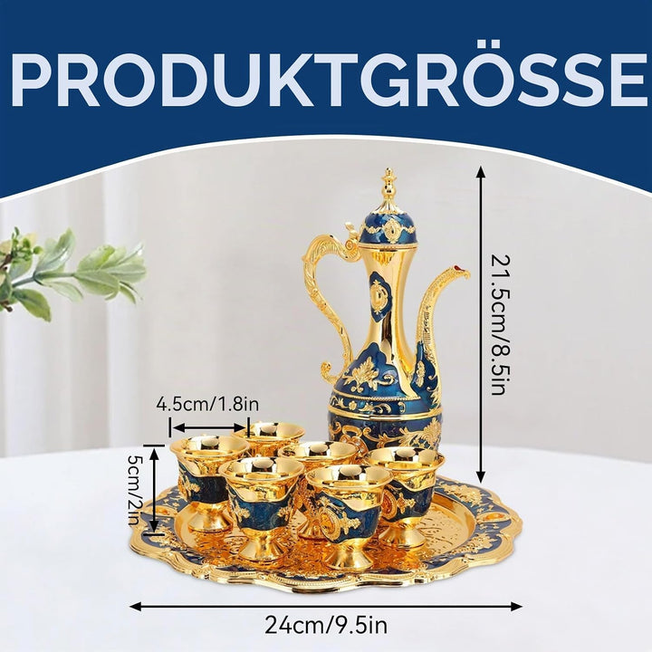 Türkisches Teeset, Tee-Set Tee Oder Kaffee, Vintage Türkisches Kaffeekannen-Set, Türkisches Tee-Set