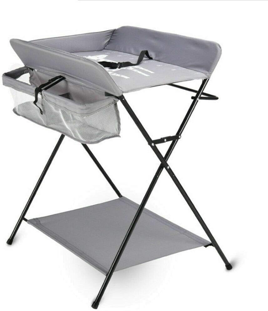 Wickeltisch Klappbar mit Sicherheitsgurt 80x63cm, 33 lbs Tragkraft & Stauraum - Mobile Wickelkommode