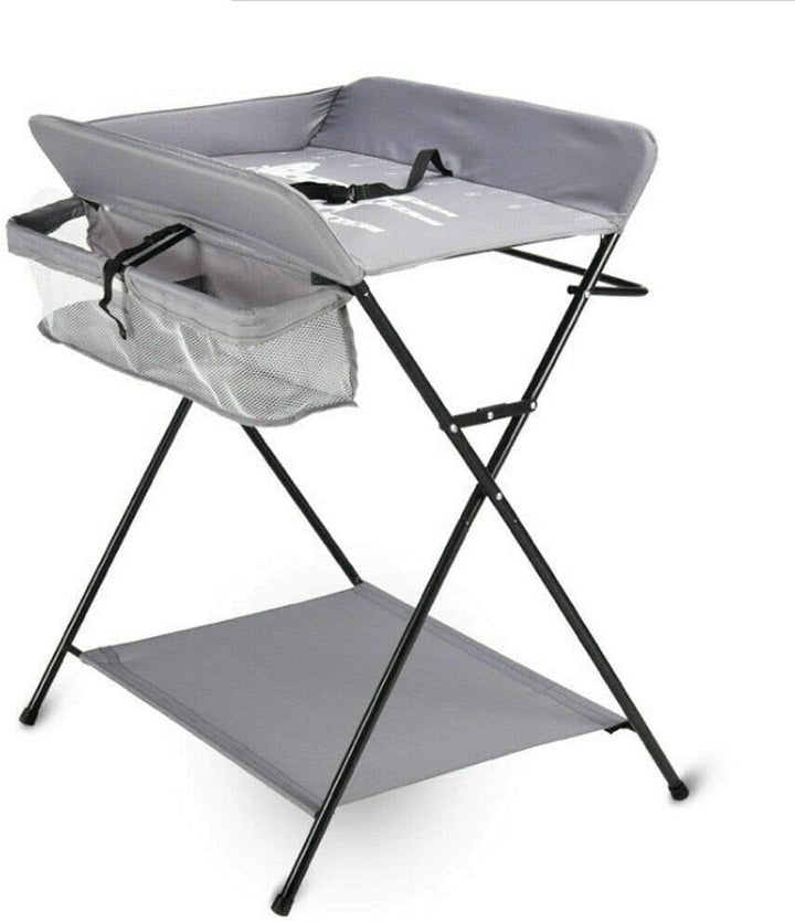 Wickeltisch Klappbar mit Sicherheitsgurt 80x63cm, 33 lbs Tragkraft & Stauraum - Mobile Wickelkommode