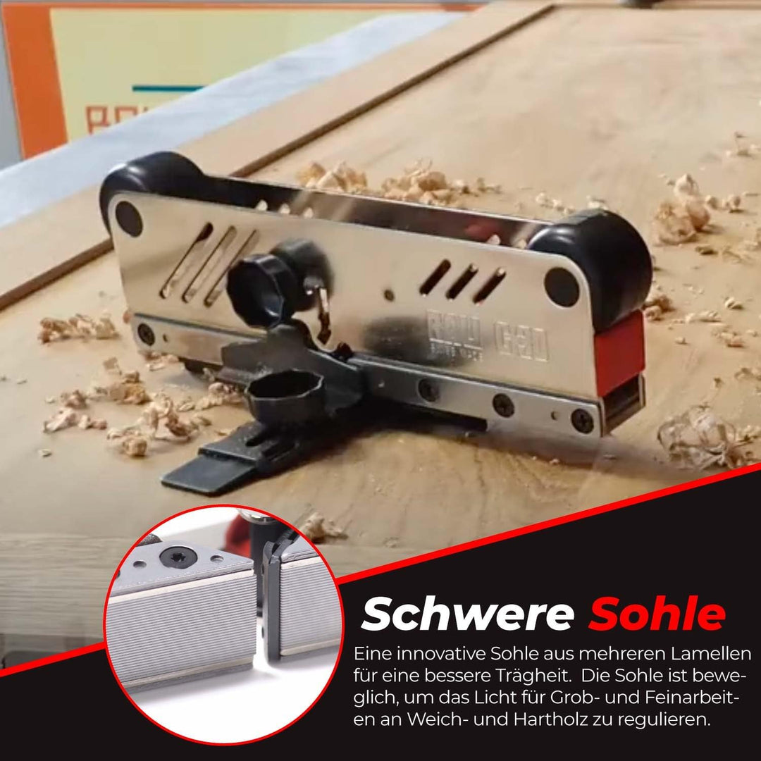 RALI G30 EVOLUTION N Handhobel mit Führungsschiene für Tischlerarbeiten. Kein Schärfen erforderlich