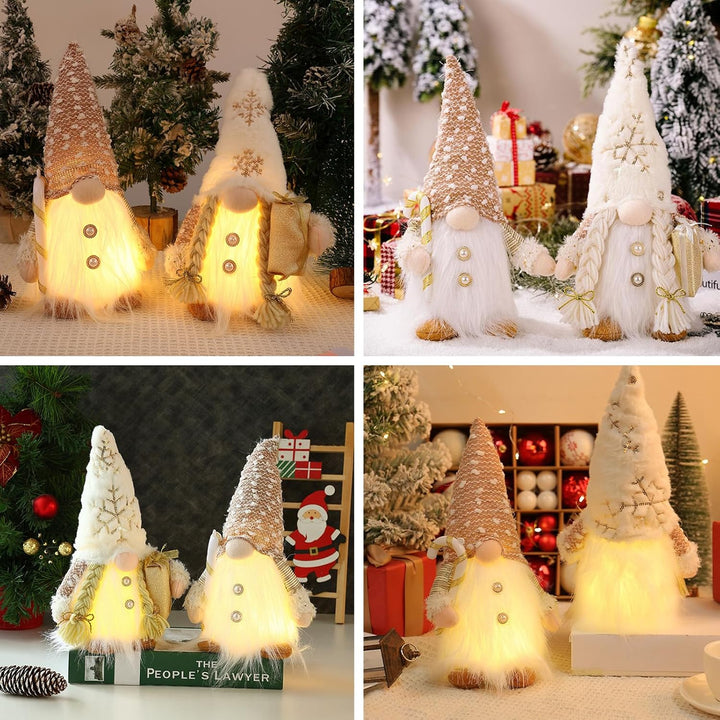 Weihnachtswichtel Figuren Gross, 2 Stück Wichtel Figuren Weihnachten, Weihnachtszwerge Beleuchtet mi