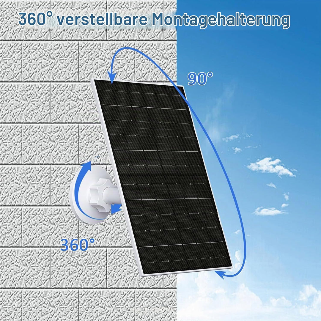 Solarpanel für Ring Kamera, 7W Kompatibel mit Ring Stick Up Cam (2./3. Gen) &amp; Pro, Spotlight Cam Plu