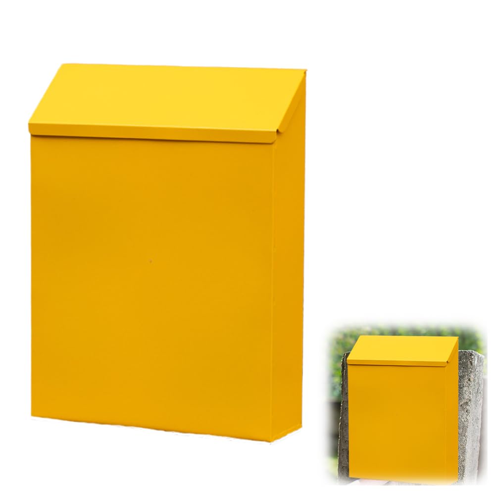 WRQIOO Briefkasten Klein, Postkasten mit Schloss und 2 Schlüsseln, Dekorativer Briefkasten Bunt, Wan