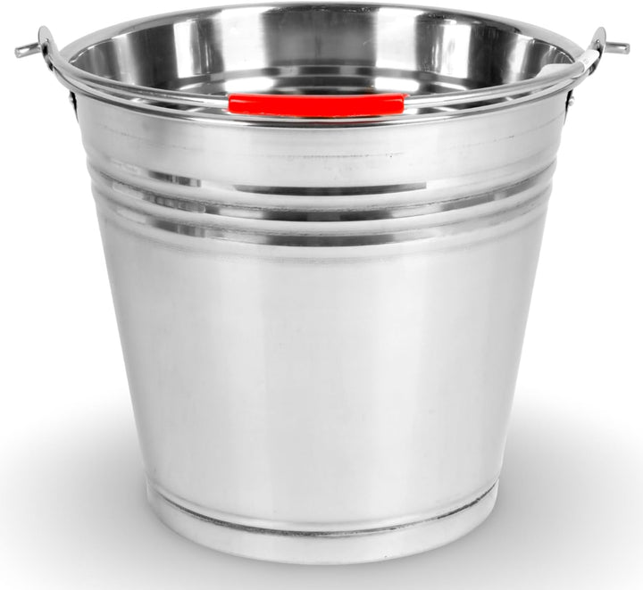 BURI Eimer 12L aus Edelstahl Ascheeimer 12 Liter Metalleimer Wassereimer Dekoeimer Edelstahleimer Bl