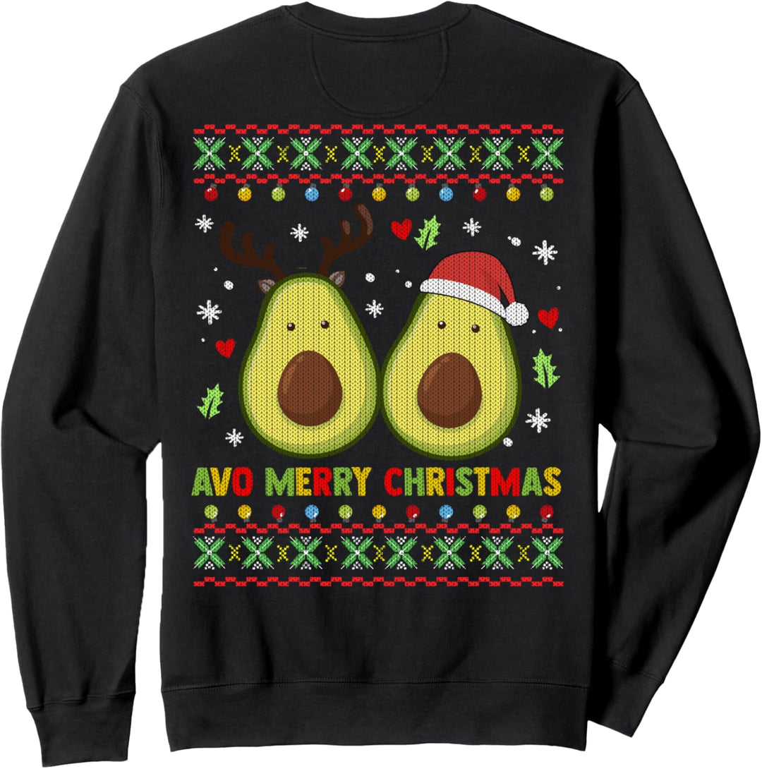 Avo Merry Christmas Santa and Deer Ugly Christmas Sweater Sweatshirt