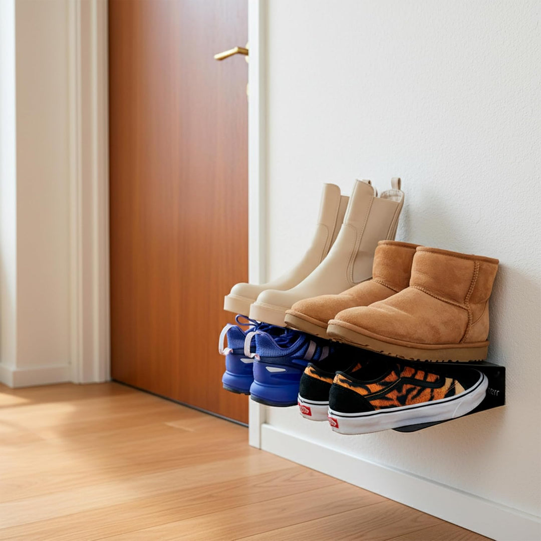Schuhregal Eingang Schuhregal Schmal Innen und Aussen Wandschrank 40 X 20 X 10 CM. Schwarz, 40 X 20