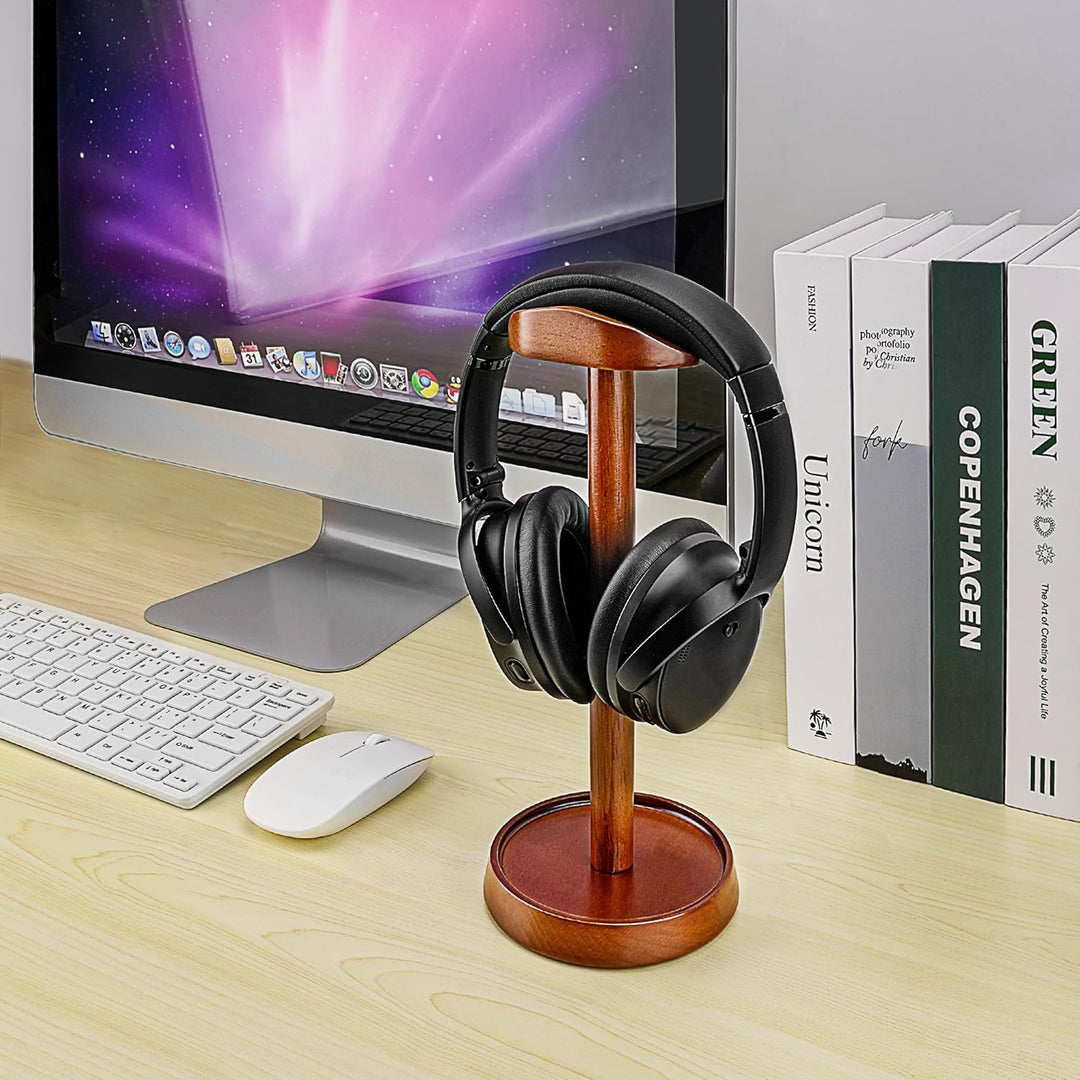 GEEKRIA Holz-Kopfhörerständer für Over-Ear, Gaming Headset-Halter, Schreibtisch-Anzeigehalter mit Ab