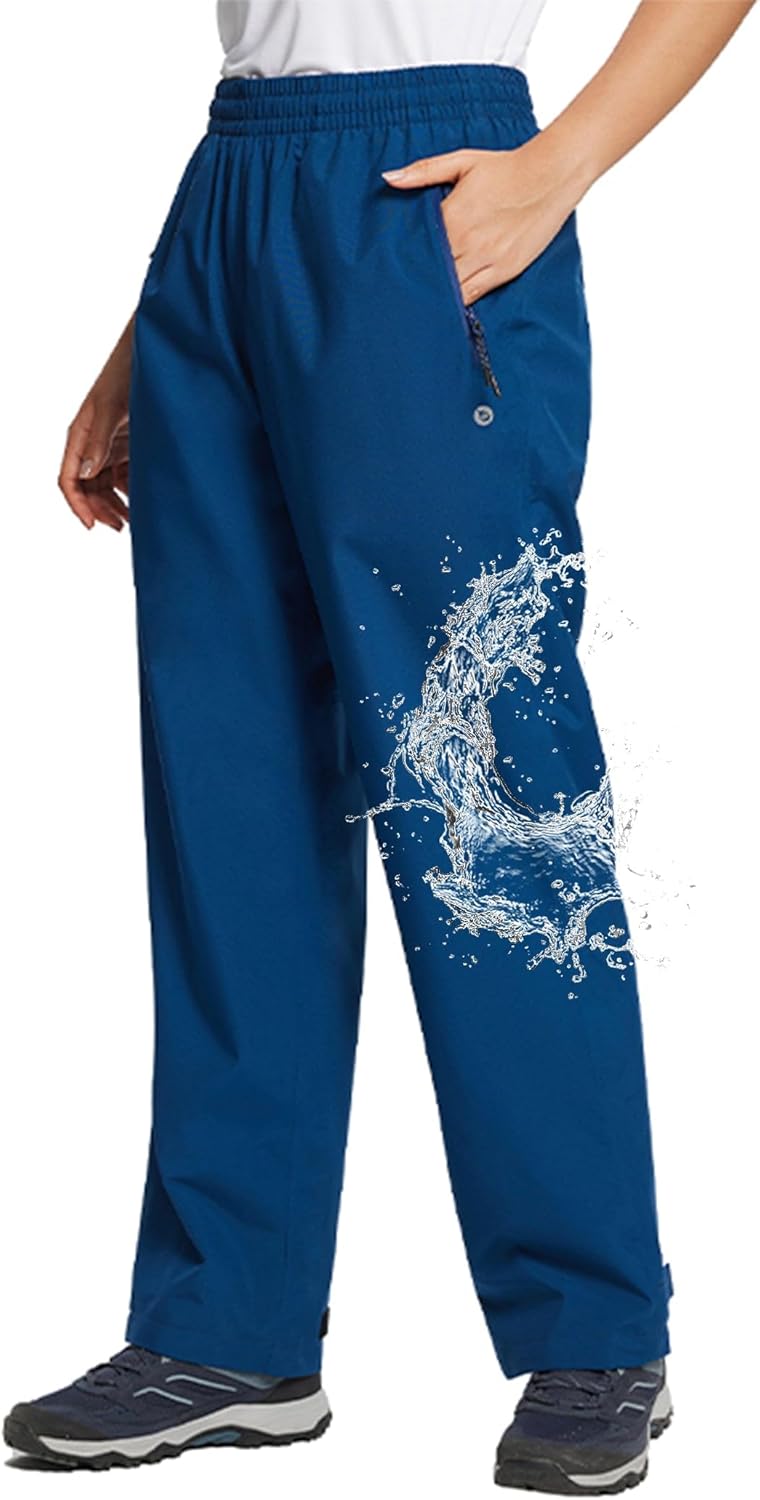 baleaf Regenhose Damen Wasserdicht 10000mm H2O Atmungsaktiv Überziehhose Leichte Wanderhose Trekking