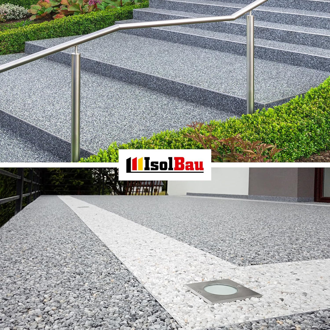 Isolbau - 1 K PU-Bindemittel für Steinteppich - 2 x 0,75 kg - Transparent - Hervorragende Haftung &