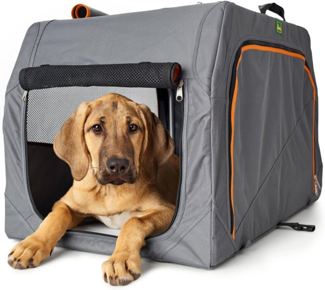 HUNTER faltbare Hundebox mit Aluminium-Gestell, Farbe: anthrazit/orange, faltbar & leicht, Alu-Geste
