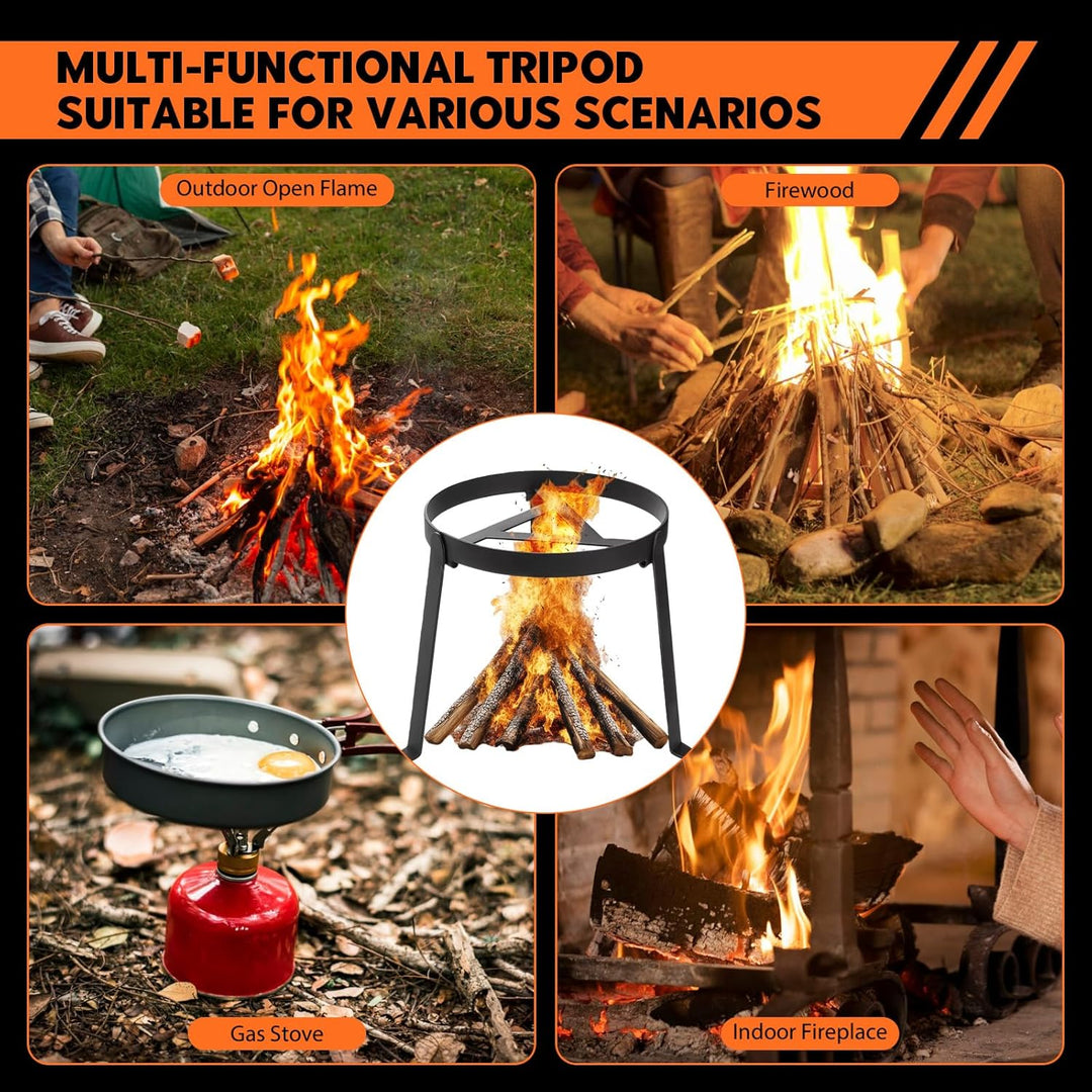 Zenselect Pfannenknecht für Lagerfeuer, Grillrost für Feuerschale, Klappbar Camping grill, Hochtempe