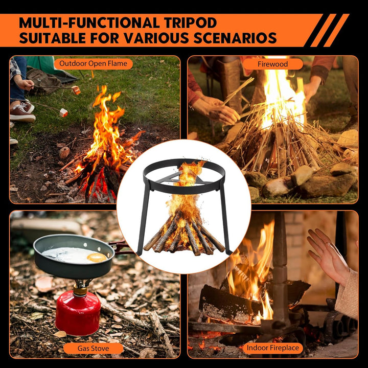 Zenselect Pfannenknecht für Lagerfeuer, Grillrost für Feuerschale, Klappbar Camping grill, Hochtempe