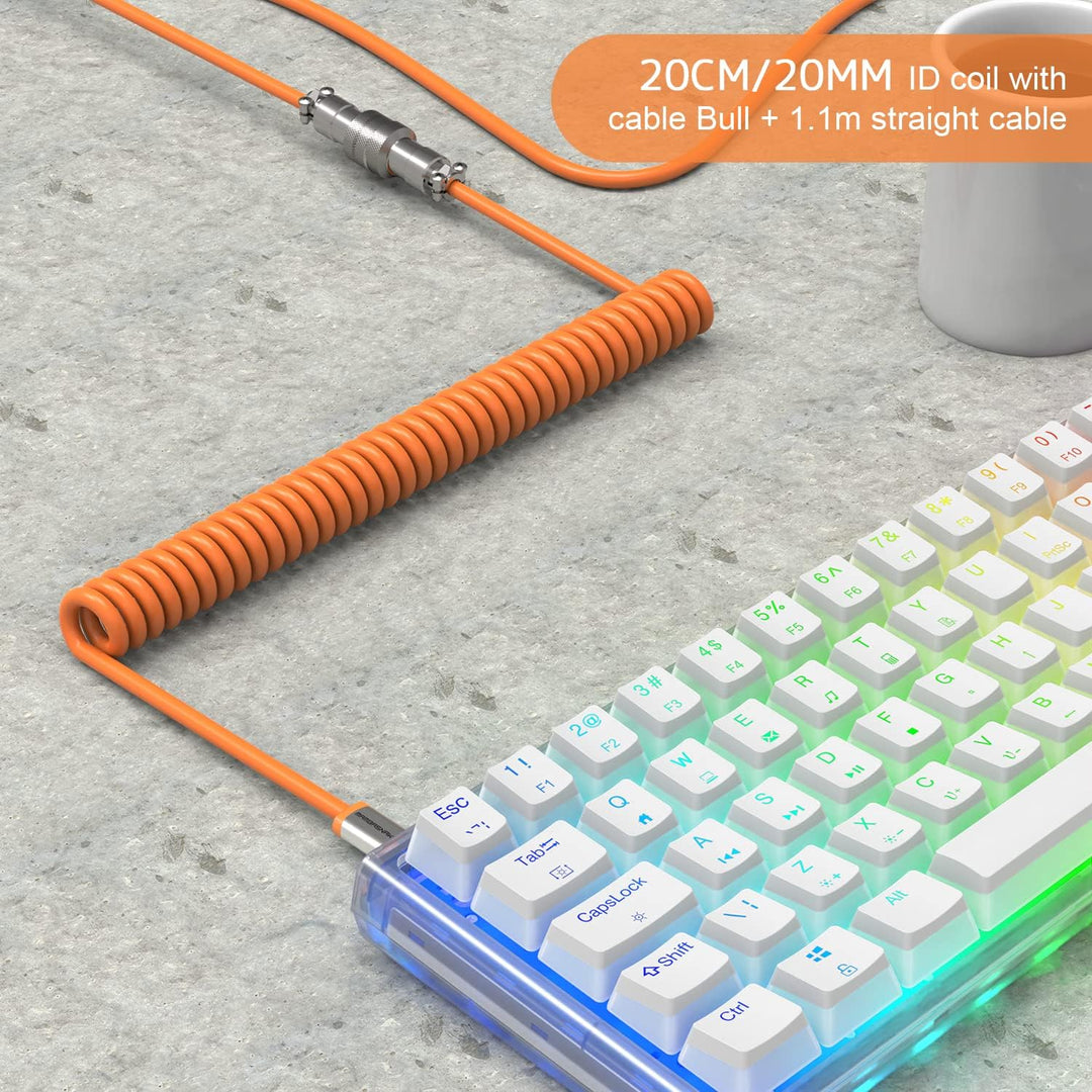 XINMENG X MAMBASNAKE C01 Spiral-Tastaturkabel, Typ-C HyperSpeed-Leitung mit 8KHz-Rücklaufrate für Ga
