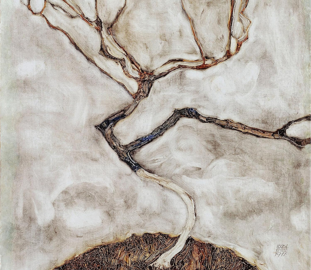 Egon Schiele - Kleiner Baum im Spätherbst Herdabdeckplatte & Spritzschutz aus Echtglas | Für Herd-Ko