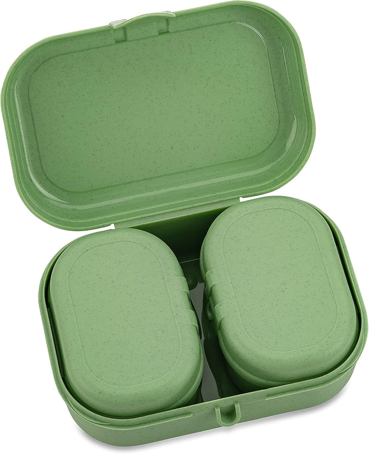Koziol PASCAL READY MINI Lunchbox-Set, 3-teilig Nature Leaf Green, Nature Leaf Green