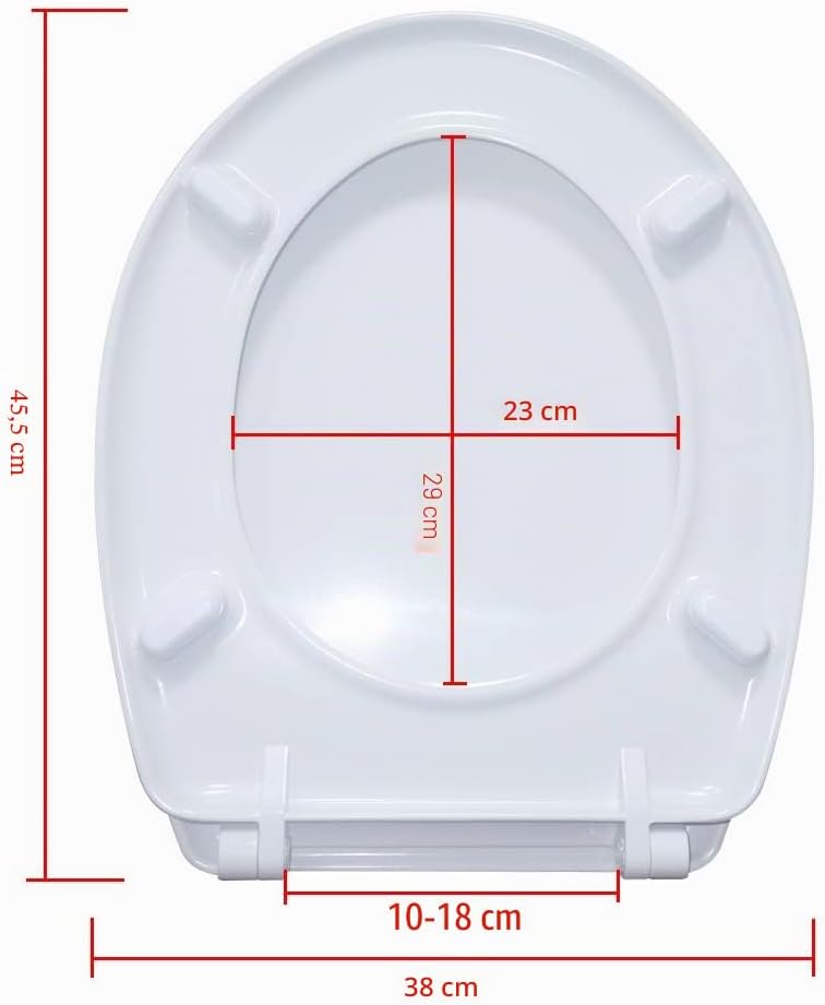 HENGMEI Toilettendeckel mit Absenkautomatik Toilettensitz WC-Sitz Klodeckel Klobrille aus Hartplasti