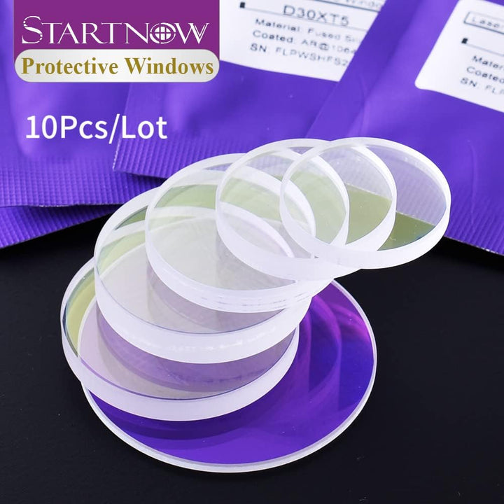 Startnow 10 Teile/los Faser-Laser-Schutzlinse D28xT4 24,9x1,5 30x5 37x7 50x2 1064nm Optische Faser O