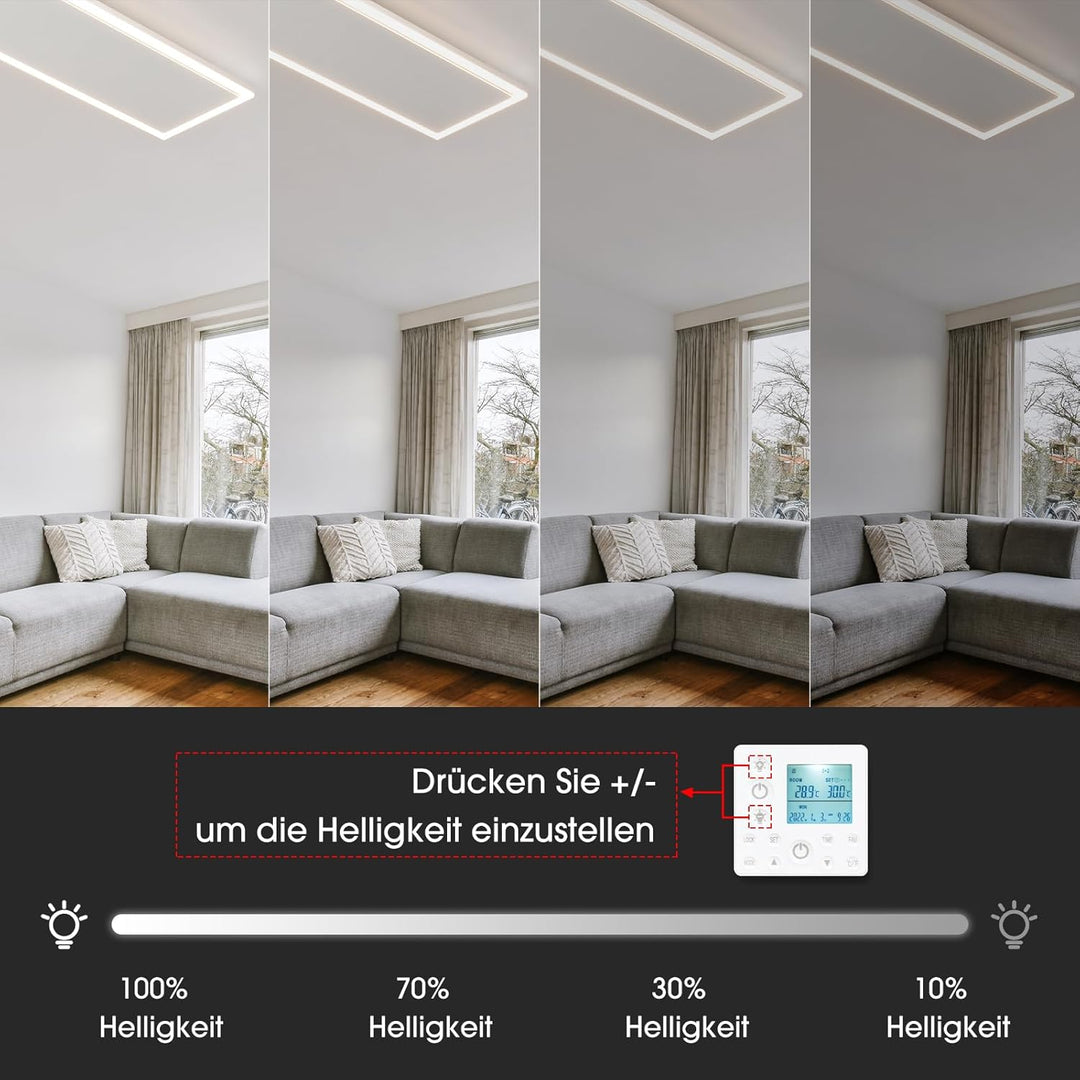 Infrarotheizung Deckenmontage 1190 Watt, Infrarot Deckenheizung mit LED Licht Beleuchtung, Infraroth
