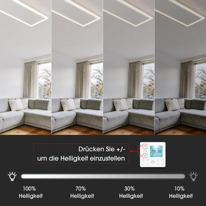 Infrarotheizung Deckenmontage 1190 Watt, Infrarot Deckenheizung mit LED Licht Beleuchtung, Infraroth