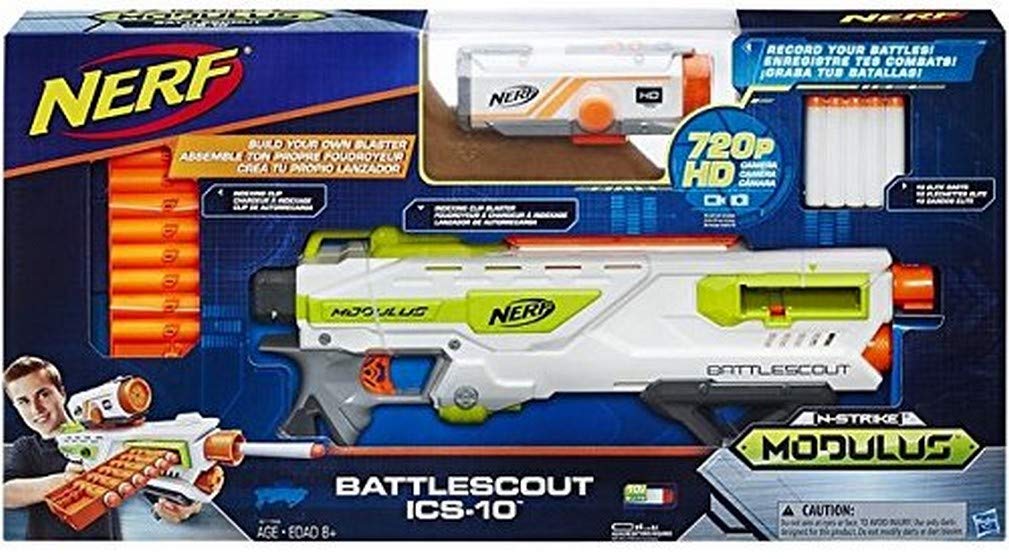 NERF Hasbro B1756EU4 - N-Strike Elite Modulus BattleScout ICS-10 Blaster, Spielzeugblaster Standardv