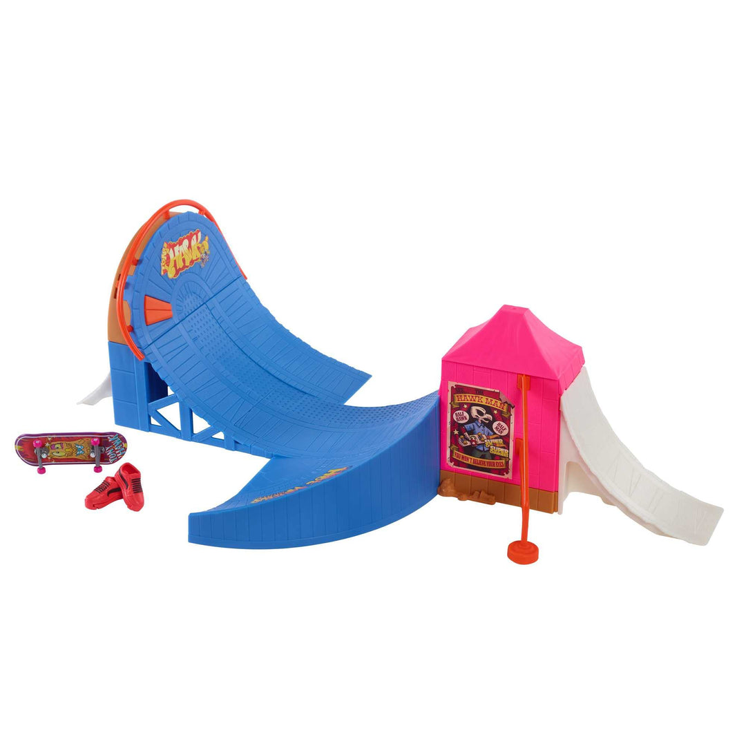 HOT Wheels Skate Vergnügungspark Skateset - Fingerboard & Skateschuhe, mit 360-Grad-Action, Stunt-Hi