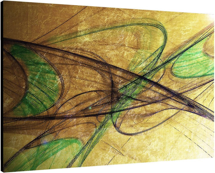 Paul Sinus Art 60x80cm Abstrakt022_Leinwandbild Abstrakte braun grün schwarz Kunst Kunstdruck auf Le