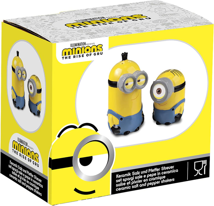 Joy Toy 90327 Minions Salz und Pfefferstreuer in Keramik als Set in Geschenkpackung 7,5 x 12,5 x 11