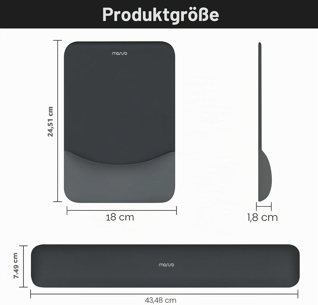MOSISO Handballenauflage für Mauspad &amp; Tastatur Set – Rechteckig Ergonomisches Mauspad &amp; Handauflage