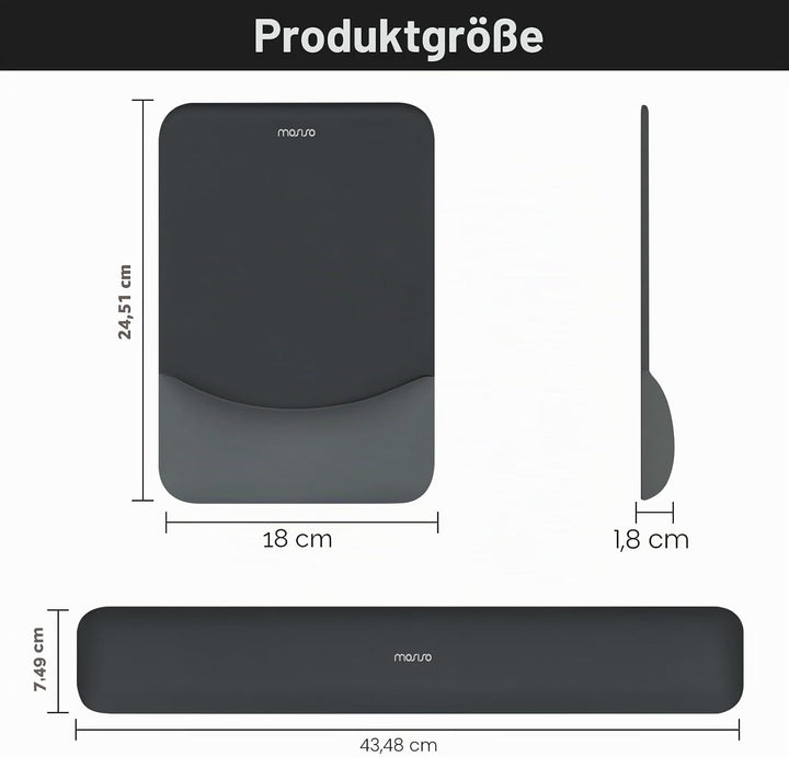 MOSISO Handballenauflage für Mauspad &amp; Tastatur Set – Rechteckig Ergonomisches Mauspad &amp; Handauflage