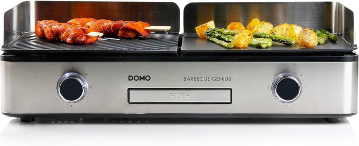 DOMO DO9259G Barbecue Genius – Tischgrill elektrisch mit 2 Temperaturzonen – 2400 W – Kontaktgrill &
