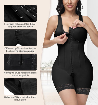 SHAPSHE Shapewear Damen Body Miederbody Stark Formend Bauchweg Body Damen Shapewear Damen Bauchweg S