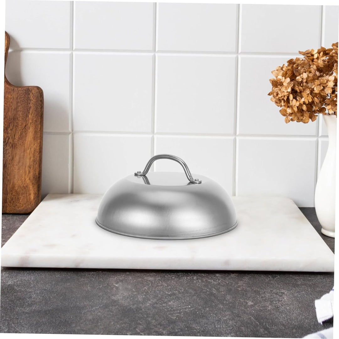 Kisangel Grillabdeckung Aus Edelstahl Runde Abdeckhaube Für Kochen Im Freien Metall-topfdeckel Zum B