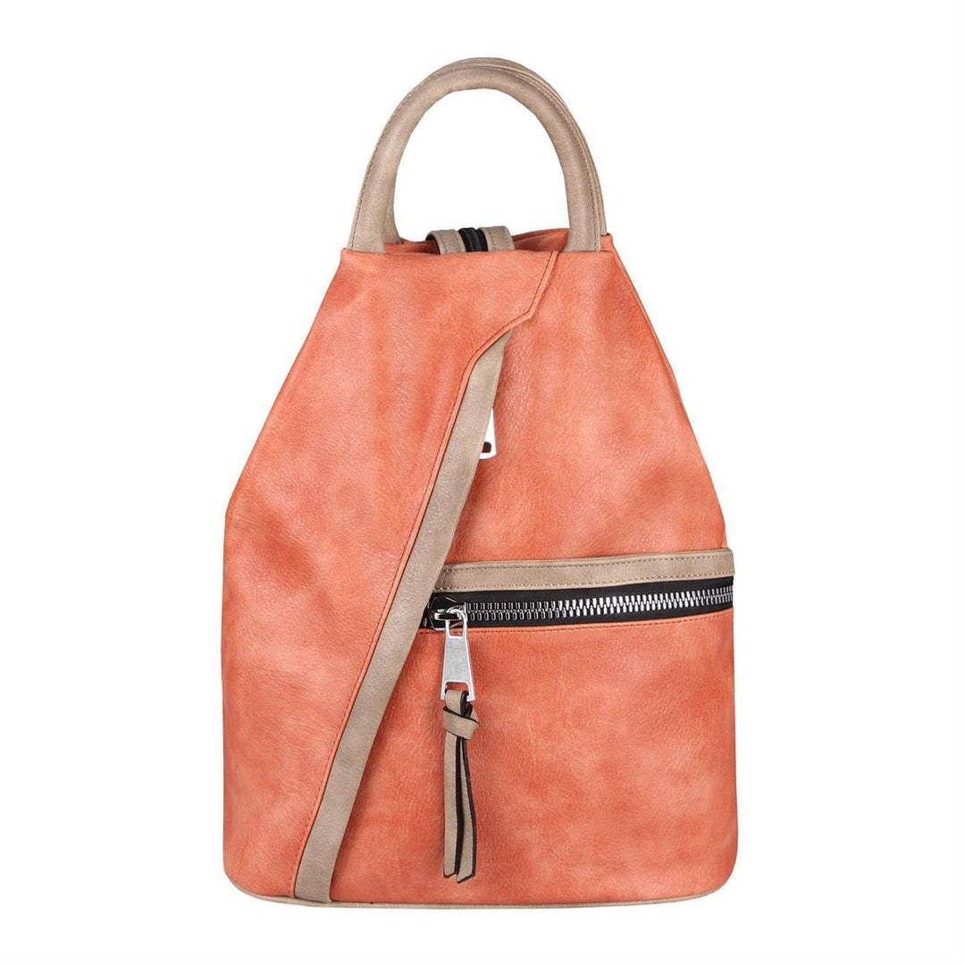 OBC Damen Rucksack Tasche Schultertasche Leder Optik Daypack Backpack Handtasche Tagesrucksack Cityr