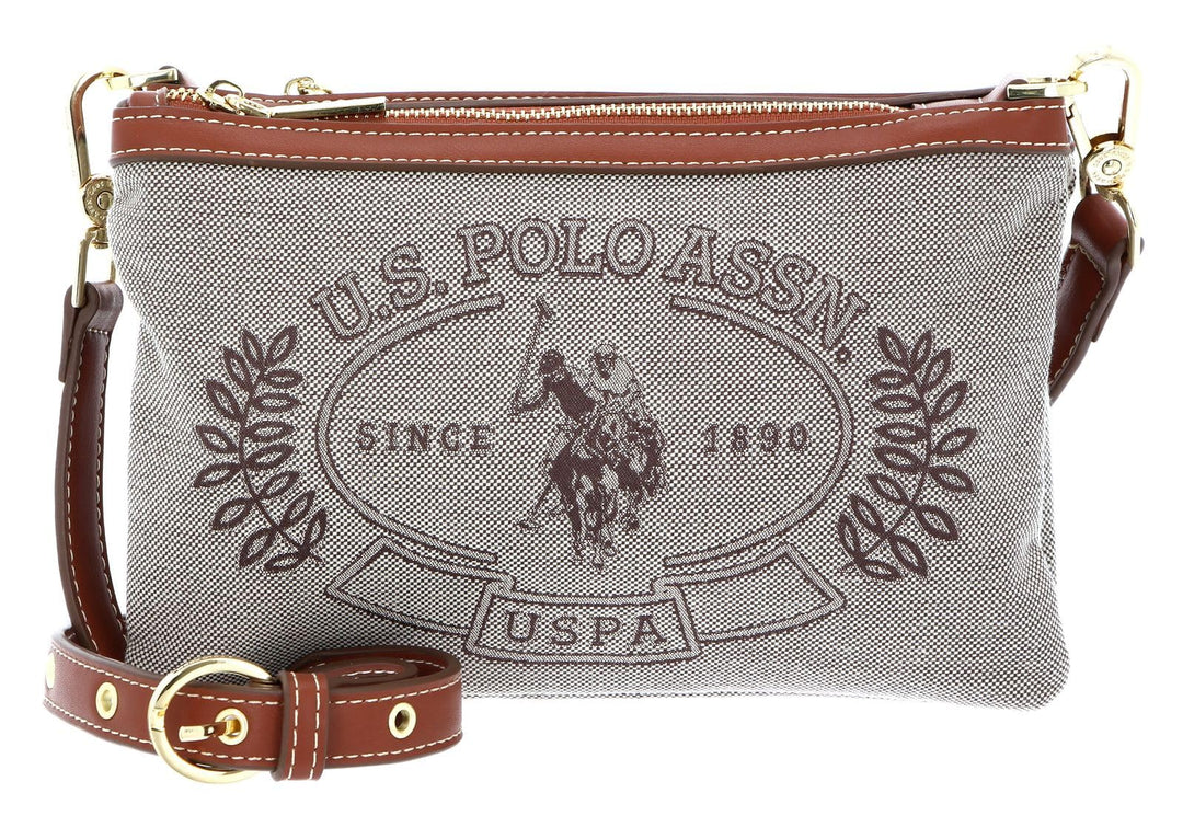 U.S. POLO ASSN. Victoria Double Zip Crossbody Bag Brown