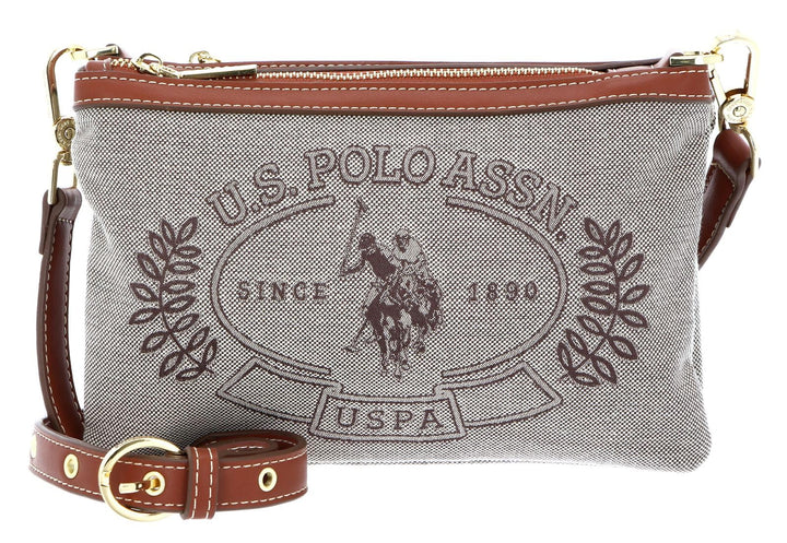 U.S. POLO ASSN. Victoria Double Zip Crossbody Bag Brown