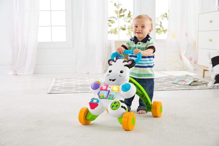 Fisher-Price Lern mit mir - Zebra Lauflernwagen, musikalisches Aktivitäts- und Gehspielzeug mit Lern