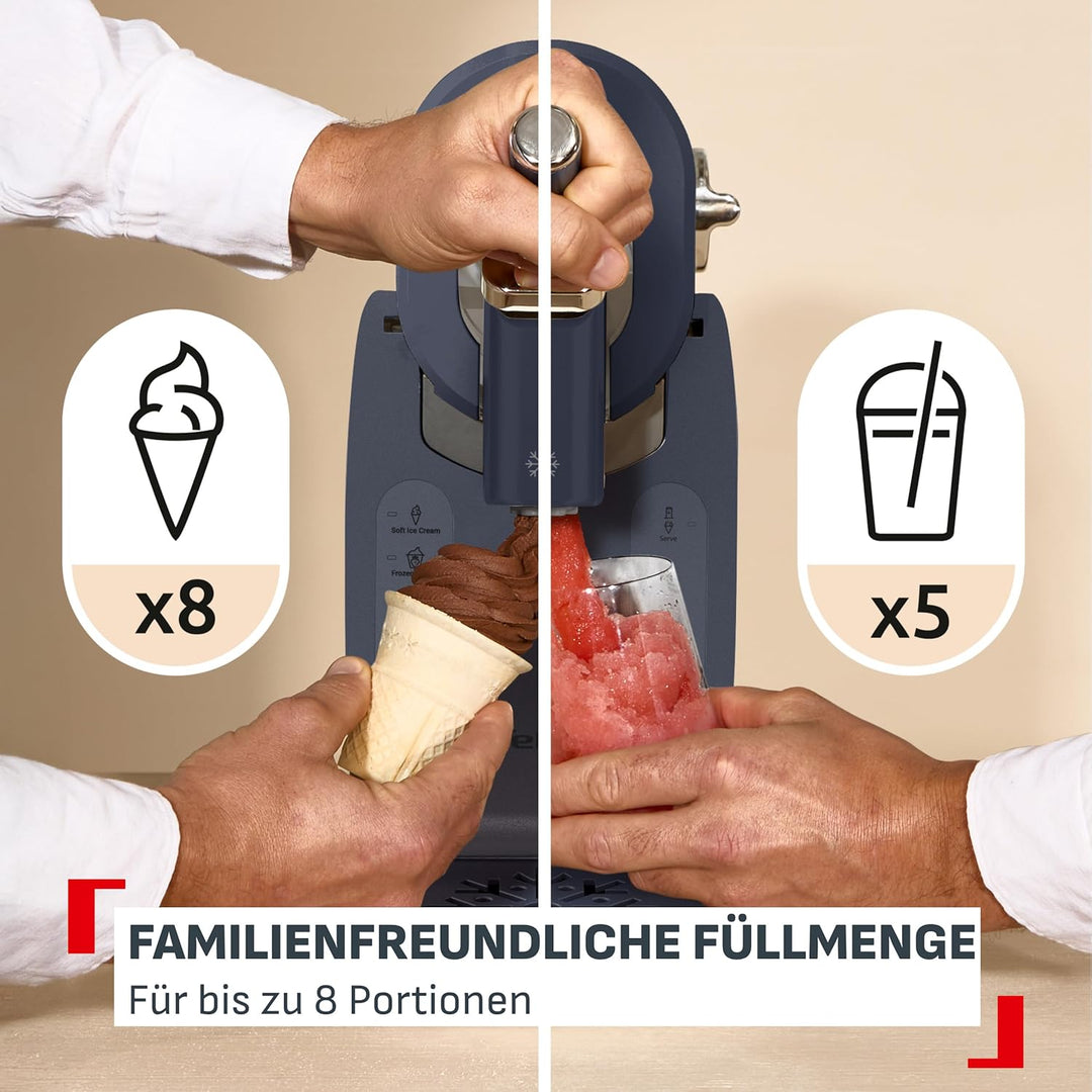 Tefal Freezi Instant Softeis- & Slushmaschine, inkl. 2 Eisbehälter, 5 Automatikprogramme, automatisc