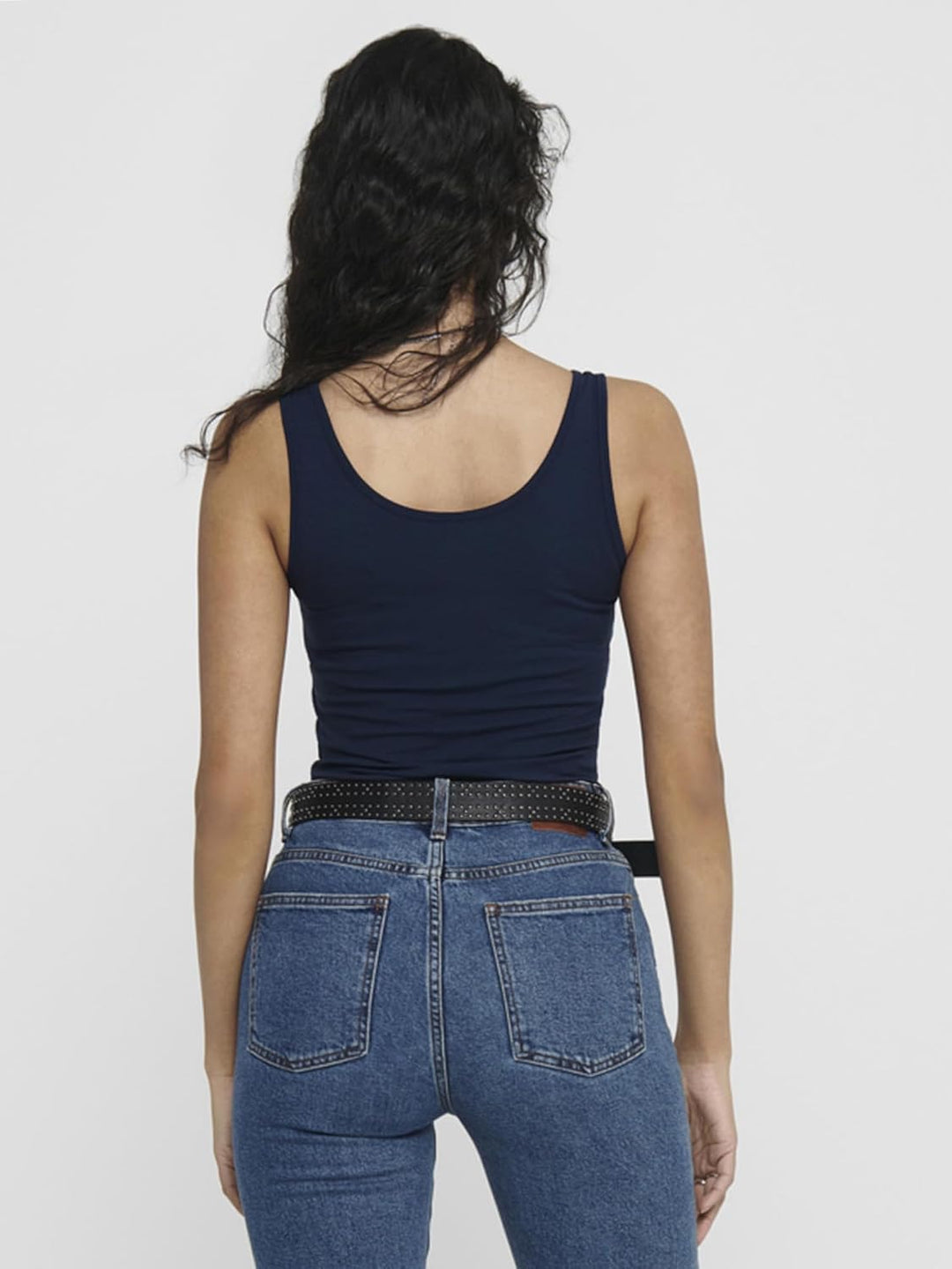 ONLY 3er Pack Damen Oberteile Basic Tank Tops weiss, schwarz, grau, blau, Creme Frauen Shirt lang So