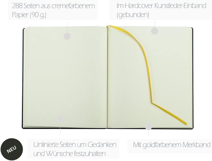 DELMON VARONE - Premium Gästebuch aus veganem Eco Kunstleder anthrazit - Hochzeitsgästebuch gebunden