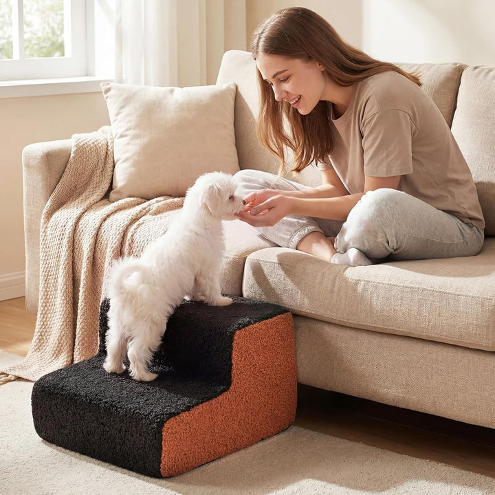 COSTWAY 2 stufige Hundetreppe, Haustiertreppe tragbar für kleine Hunde & alte Katzen, Katzentreppe m