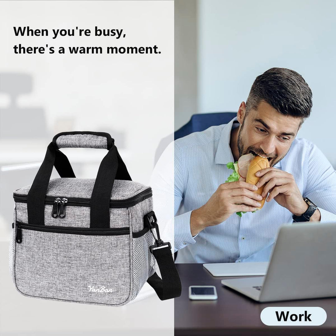 10L Lunchtasche Kühltasche Picknicktasche für Picknick/Strand/Arbeit/Reise, Grau