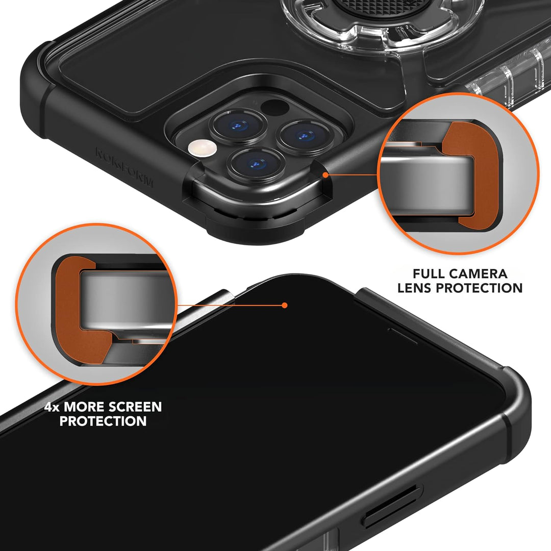 ROKFORM Schutzhülle für iPhone 12, iPhone 12 Pro, magnetisch mit Twist Lock, dünn, stossfest, Crysta