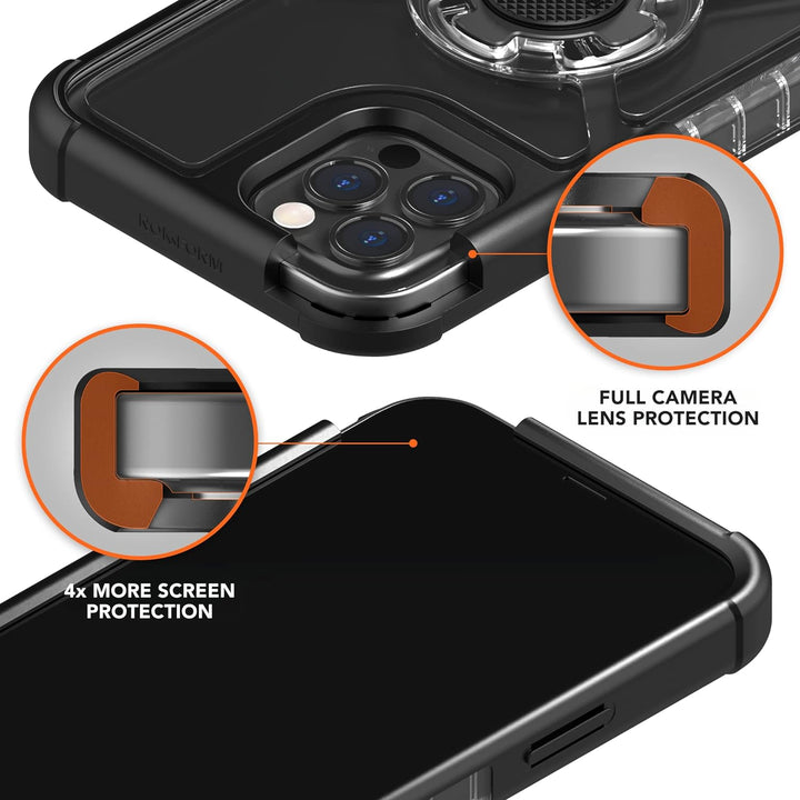 ROKFORM Schutzhülle für iPhone 12 Pro Max, magnetisch, mit Twist Lock, dünn, stossfest, Crystal Slim