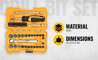 DeWalt DT71563, QZ Kombination Bohrer Set 100 Teile, Hochgeschwindigkeitsstahl, Zylinderschaft 1 Sch