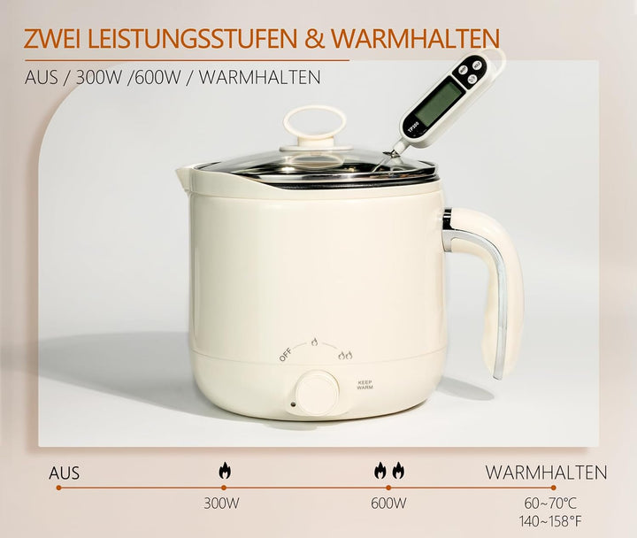 JULWHISPER Wachsschmelzer für die Kerzenherstellung 1,8L/60oz Wachsschmelzer mit Ausgiessvorrichtung