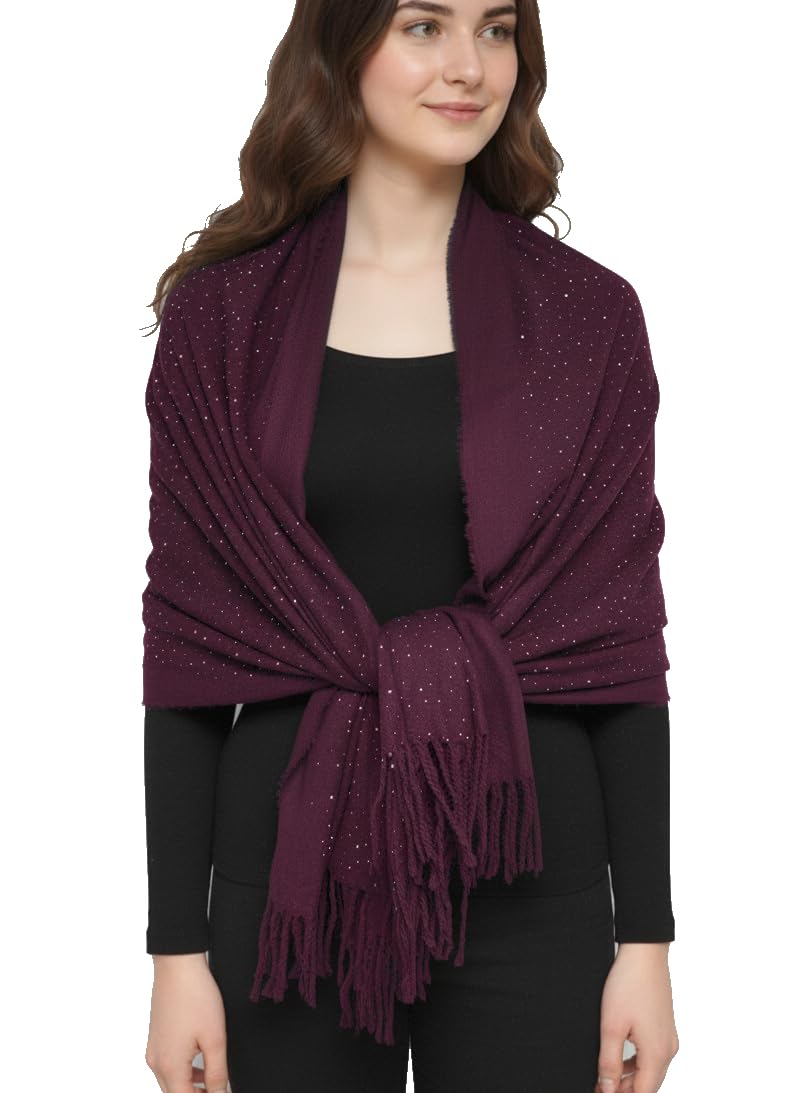 Van Der Rich® - Schals und Stolen mit Strass für Abendgarderobe - Damen Weinrot, Weinrot