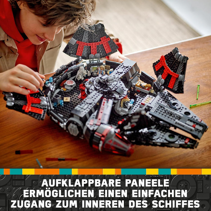 LEGO Star Wars Dunkler Millennium Falke, Sternenschiff Set, Bauspielzeug für Kinder, Geburtstagsgesc