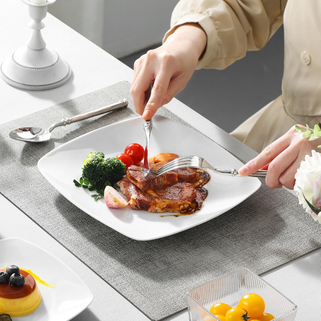 MALACASA, Serie Julia, 18 Teilig Set KLEIN Tafelservice 6 Personen Porzellan Teller Set, Geschirrset